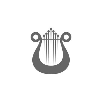Harp musical instrument icon illustration