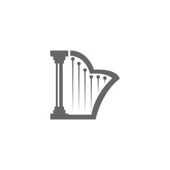 Harp musical instrument icon illustration