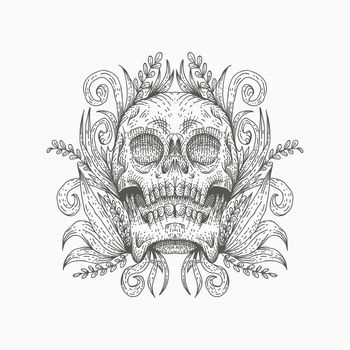 skull decoration vector illustration