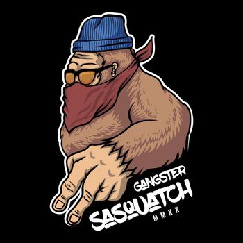 gangster sasquatch vector illustration