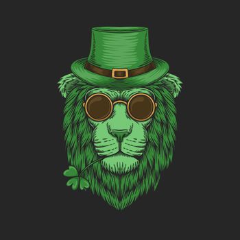 Green lion head St. patrick's day
