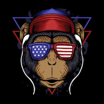 Monkey america vector illustration