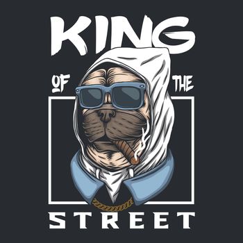 Pug dog king of the street