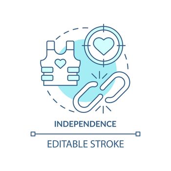 Independence turquoise concept icon