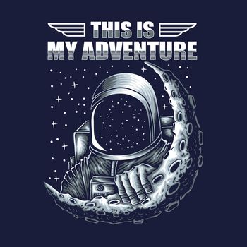 adventure astronaut vector illustration