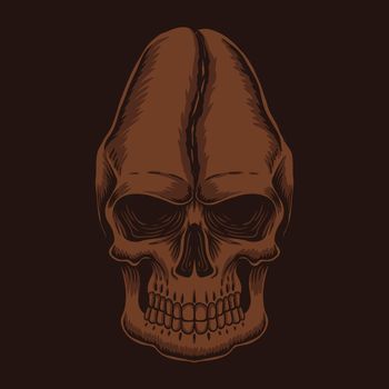 Skull head coffee vector illustration
