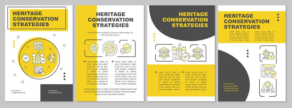 Heritage preservation management yellow brochure template