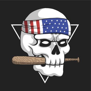 Skull USA gangster illustration