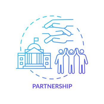 Partnership blue gradient concept icon