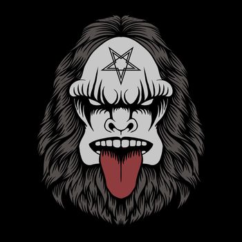 Bigfoot Black metal vector illustration