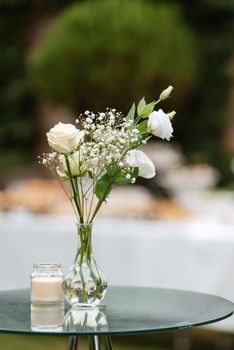 wedding decor with natural flowers