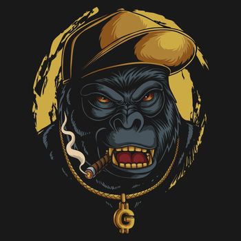 Gorilla Hip hop vector illustration