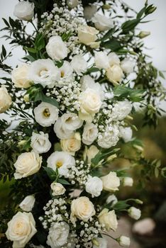 wedding decor with natural flowers