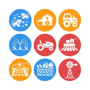 Farm Field vector glyph icon. Agriculture sign