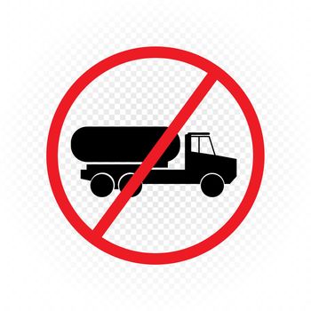 fuel truck move prohibited sign symbol