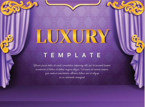 Purple curtains vector, silk texture satin velvet material, luxurious background or elegant wallpaper, Thai traditional concept, Vector illustration.