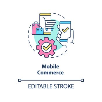 Mobile commerce concept icon