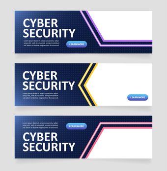 Building cyber security web banner design template