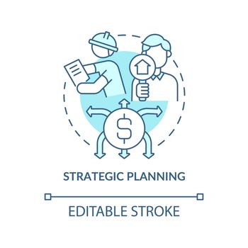 Strategic planning turquoise concept icon