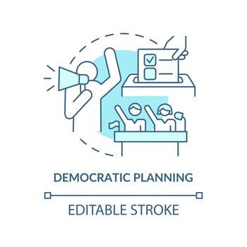 Democratic planning turquoise concept icon
