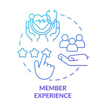 Member experience blue gradient concept icon