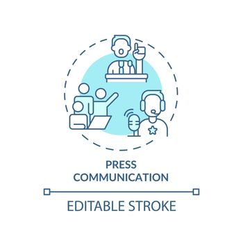 Press communication turquoise concept icon