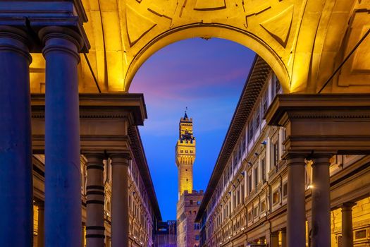Palazzo Vecchio in downtown Florence city in Tuscany Italy 