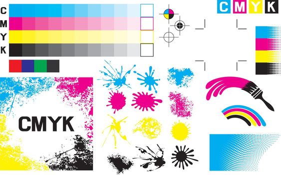 CMYK press marks (printing color test)