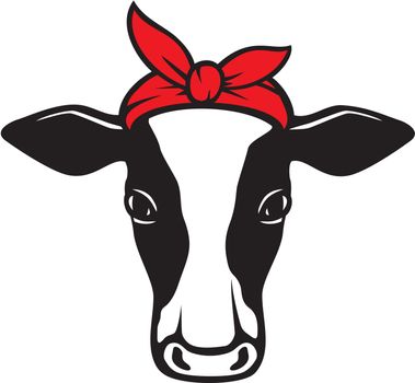 Cow head with bandana
