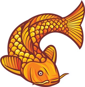 Japanese or Chinese inspired koi carp fish