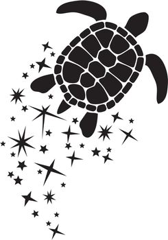 Turtle with stars and sparkles