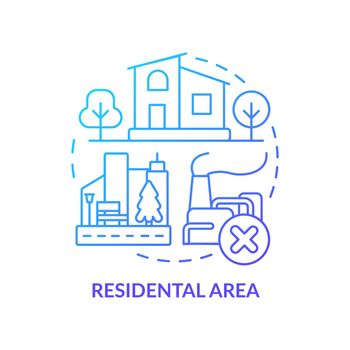 Residential area blue gradient concept icon