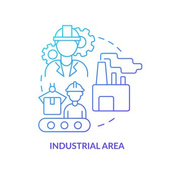 Industrial area blue gradient concept icon