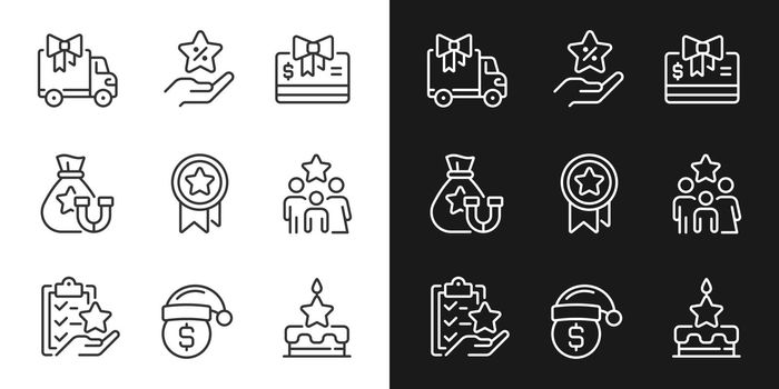 Financial compensation pixel perfect linear icons set for dark, light mode