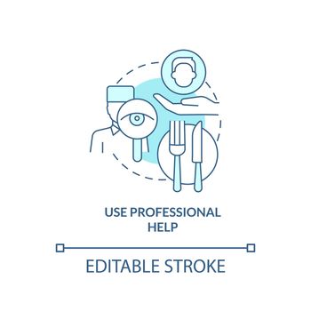 Use professional help turquoise concept icon