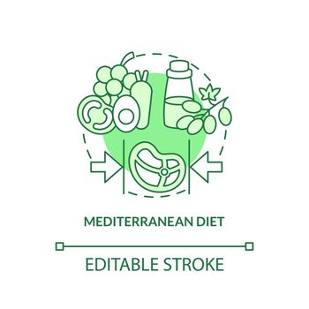 Mediterranean diet green concept icon