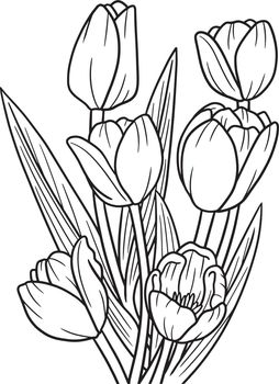 Tulips Flower Coloring Page for Adults