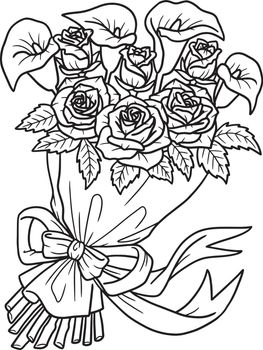 Flower Bouquet Coloring Page for Adults