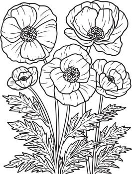 Corn Poppy Flower Coloring Page for Adults