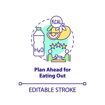 Plan ahead for eating out concept icon