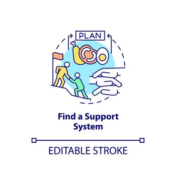 Find support system concept icon