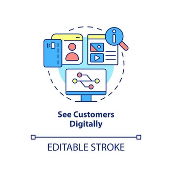 See customers digitally concept icon