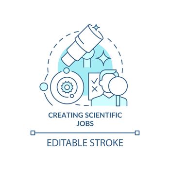 Creating scientific jobs turquoise concept icon