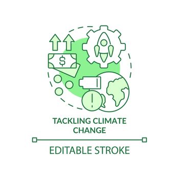 Tackling climate change green concept icon