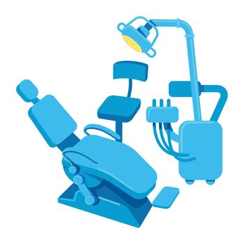 Dental treatment room semi flat color vector object. Full sized item on white. Equipment and furniture for dental practice simple cartoon style illustration for web graphic design and animation