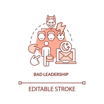 Bad leadership red concept icon