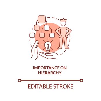 Importance on hierarchy red concept icon