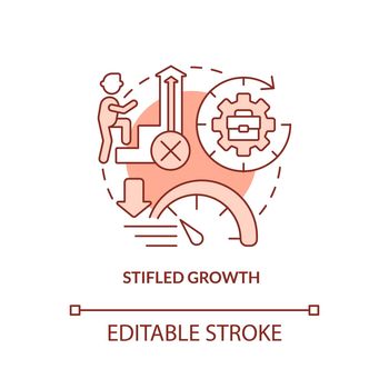 Stifled growth red concept icon