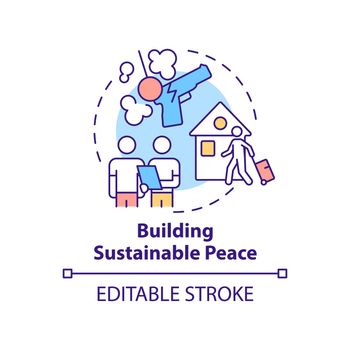 Building sustainable peace concept icon
