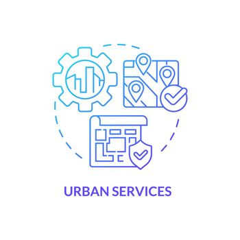 Urban services blue gradient concept icon